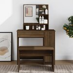 vidaXL Coiffeuse avec miroir Chêne marron 86 5x35x136 cm