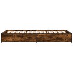 vidaXL Cadre de lit chêne fumé 90x190 cm bois d'ingénierie et métal