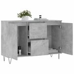 vidaXL Buffet gris béton 101 5x35x70 cm bois d'ingénierie