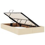 vidaXL Lit avec rangement et matelas avec matelas Crème 120 x 190 cm