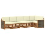 vidaXL Ensemble de canapé d'angle avec coussin 5 Pièces Naturel et Crème