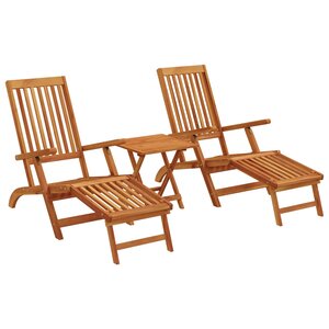 vidaXL Chaise longue inclinable et pliable 2 Pièces Naturel