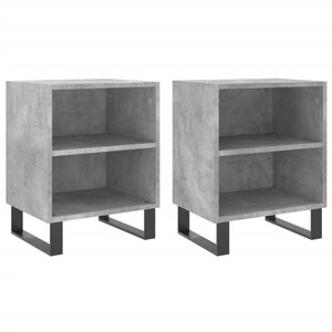 vidaXL Tables de chevet 2 Pièces gris béton 40x30x50 cm bois d'ingénierie