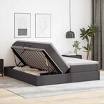 vidaXL Lit avec rangement et matelas avec matelas Gris 200 x 200 cm