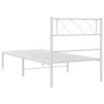 vidaXL Cadre de lit métal sans matelas avec tête de lit blanc 90x200cm