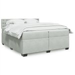 vidaXL Sommier à lattes de lit et matelas Gris clair 200x200cm Velours