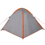 vidaXL Tente de camping à dôme 2 personnes gris et orange imperméable