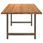 vidaXL Table à manger et bord naturel bois massif chêne rectangulaire