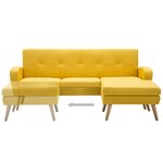 vidaXL Canapé en forme de L revêtement en tissu 186x136x79 cm jaune