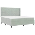 vidaXL Lit à Ressorts avec Matelas LED Gris clair 180 x 200 cm Velours