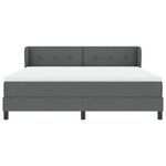 vidaXL Lit boxspring avec matelas Gris foncé 180 x 200 cm tissu