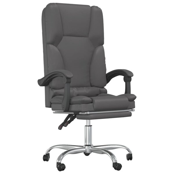 Fauteuil de massage inclinable de bureau informatique étude similicuir gris 02_0025405