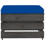 Vidaxl salon de jardin 3 pièces avec coussins bois imprégné de gris