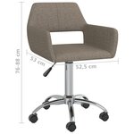 vidaXL Chaises pivotantes à manger lot de 2 taupe tissu