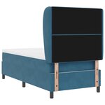 vidaXL Lit Box Spring avec matelas bleu foncé 90x190 cm  en velours