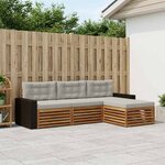 vidaXL Ensemble de canapés d'extérieur 4 Pièces Naturel et gris clair