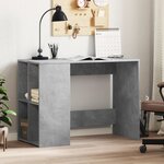 vidaXL Bureau gris béton 102x50x75 cm bois d'ingénierie