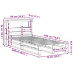 vidaXL Cadre de lit sans matelas 75x190 cm bois de pin massif