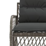 vidaXL Salon de jardin 2 Pièces avec coussins Gris Résine tressée