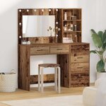 vidaXL Table de Toilette avec tiroir 2 Pièces Marron 78.5 x 41 x 135 cm