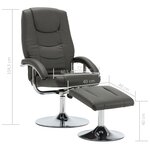 vidaXL Fauteuil inclinable avec repose-pied Gris Similicuir