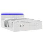 VidaXL Cadre de lit ottoman avec matelas blanc 160x200 cm similicuir