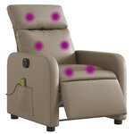 vidaXL Fauteuil de massage inclinable électrique cappuccino similicuir