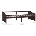 vidaXL Lit de repos 3 places Marron foncé Bois de pin massif 90x200 cm