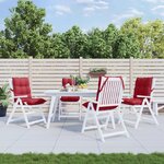 vidaXL Coussins de chaise à dossier bas lot de 4 rouge bordeaux