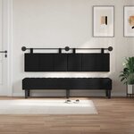 vidaXL Tête de lit suspendue Avec lumière LED Noir Tissu