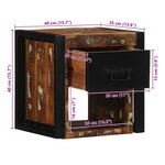 vidaXL Tables de chevet 2 Pièces multicolore 40x35x40cm bois récupération
