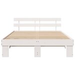 vidaXL Cadre de lit Blanc 140 x 200 cm Bois de pin massif