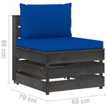 Vidaxl salon de jardin 12 pièces avec coussins bois imprégné de gris