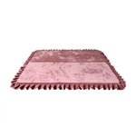 Tapis de jeu pliable en velours carré 105x105 rose