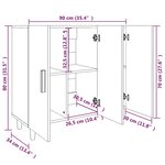 vidaXL Buffet chêne fumé 90x34x80 cm bois d'ingénierie