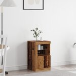 Buffet vidaXL avec éclairage LED en bois ancien 41x37x67 cm