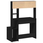 vidaXL Bureau avec étagères noir 100x45x140 cm bois d'ingénierie