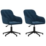 vidaXL Chaises pivotantes à manger lot de 2 Bleu Velours