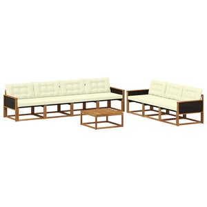 vidaXL Ensemble de canapés d'extérieur 8 Pièces Naturel et Crème