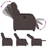 vidaXL Fauteuil inclinable électrique Marron foncé Tissu
