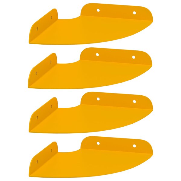 vidaXL Étagère flottante 4 Pièces Jaune moutarde 15 x 15 x 2 cm