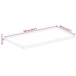 vidaXL Dessus de table à bord vivant 100x60x2 5cm bois massif manguier