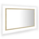 Miroir led de salle de bain 80 x 8 5 x 37 cm acrylique chêne 02_0006963