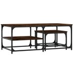 vidaXL Tables basses gigognes 2 Pièces chêne fumé bois d'ingénierie