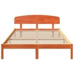 vidaXL Cadre de lit avec tête de lit Marron Ciré 140x200 cm Bois massif de pin