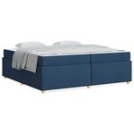 vidaXL Cadre de lit avec matelas avec matelas Bleu 200 x 200 cm tissu