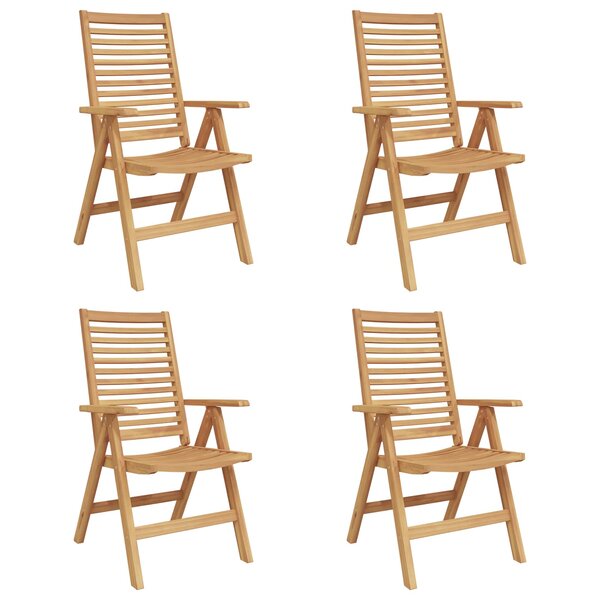 vidaXL Chaise 4 Pièces Marron 64 5 x 52 x 108 cm Bois de teck massif