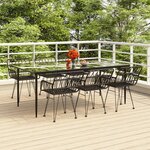 vidaXL Ensemble à manger de jardin 7 Pièces Noir Résine tressée