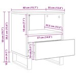 vidaXL Armoire de lit Chêne noir 40 x 35 x 50 cm Bois d'ingénierie
