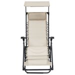vidaXL Chaise pliable de terrasse Textilène Crème
